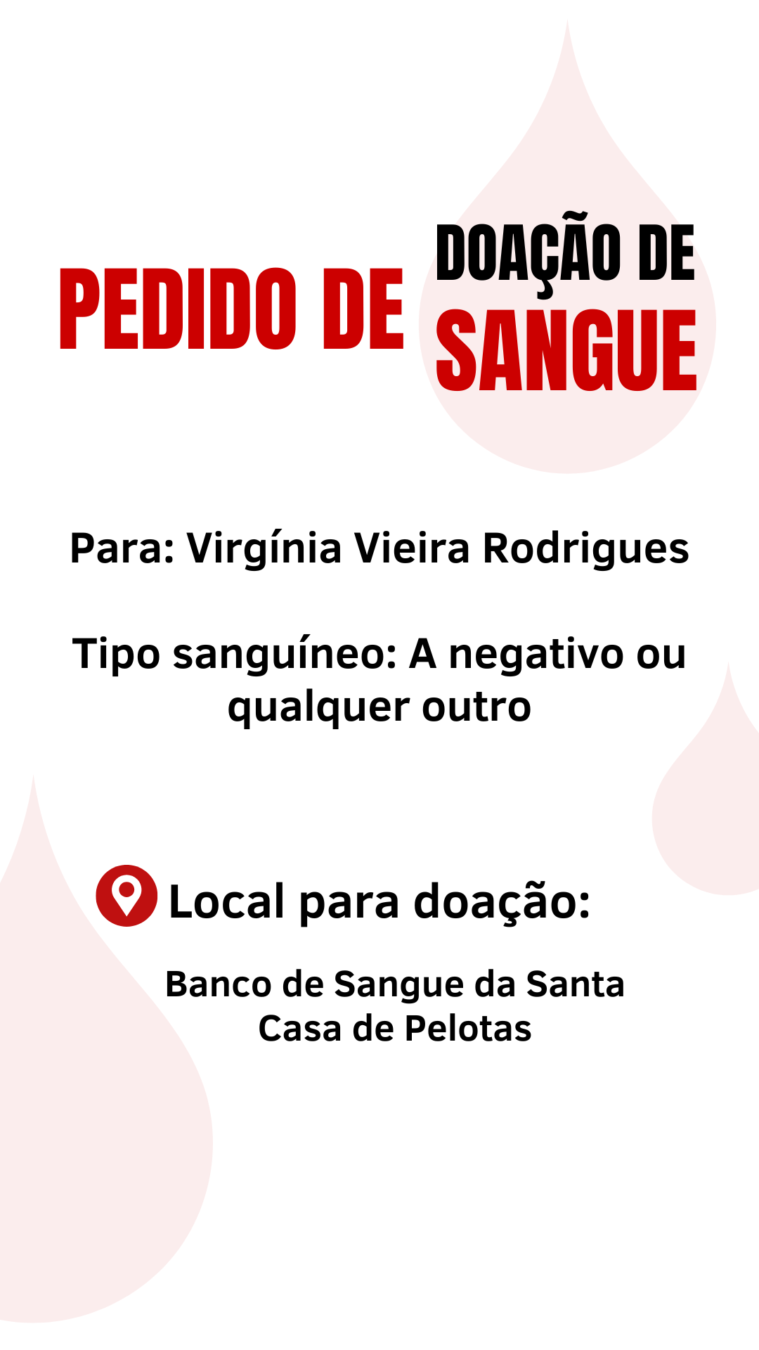 PEDIDO DE DOAÇÃO DE SANGUE - APUFPEL