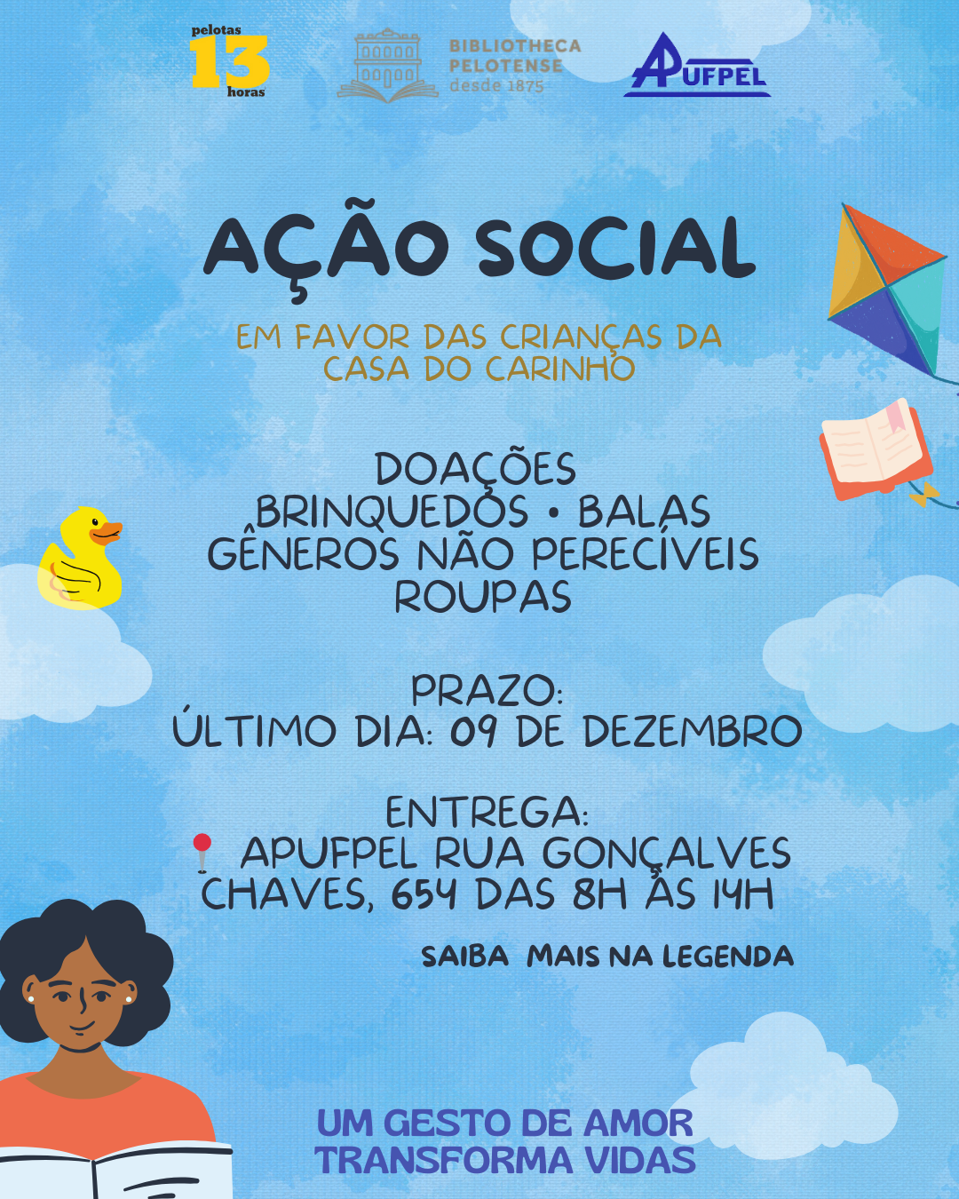 Ação Social – Biblioteca Pública de Pelotas, APUFPEL & Programa Treze Horas - APUFPEL