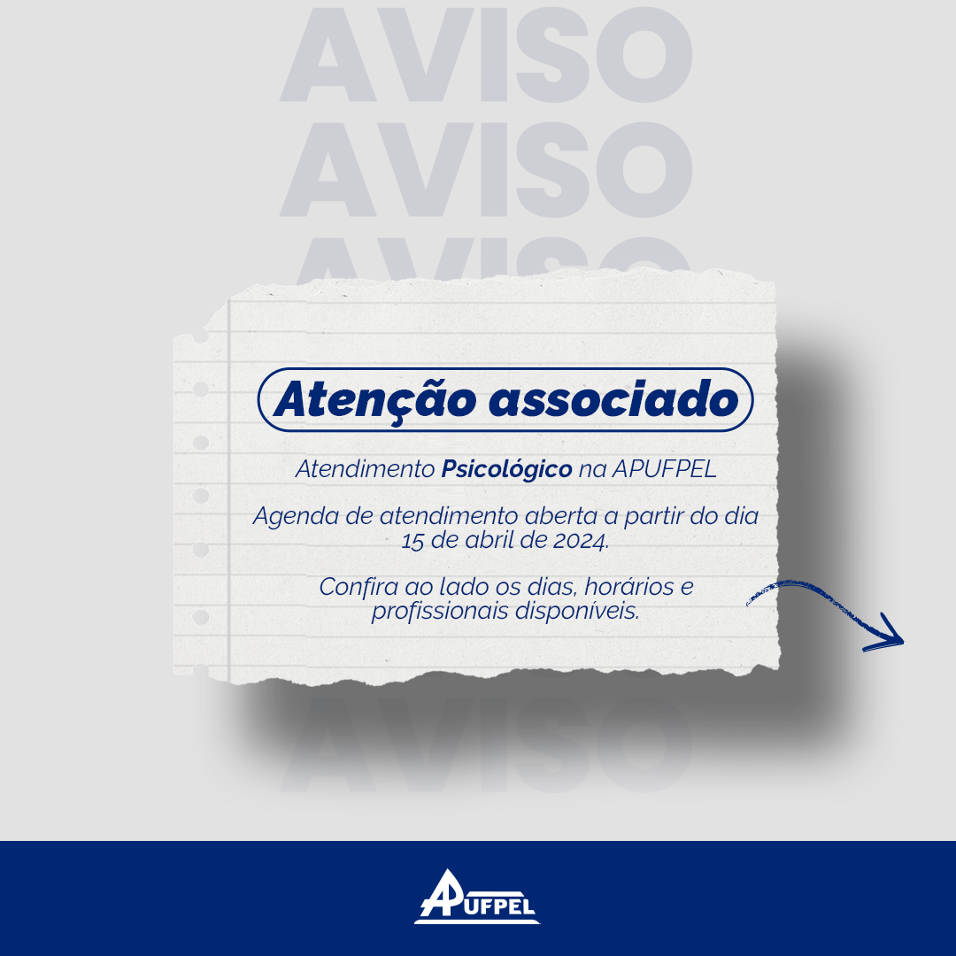 Atendimento psicológico na Apufpel - APUFPEL