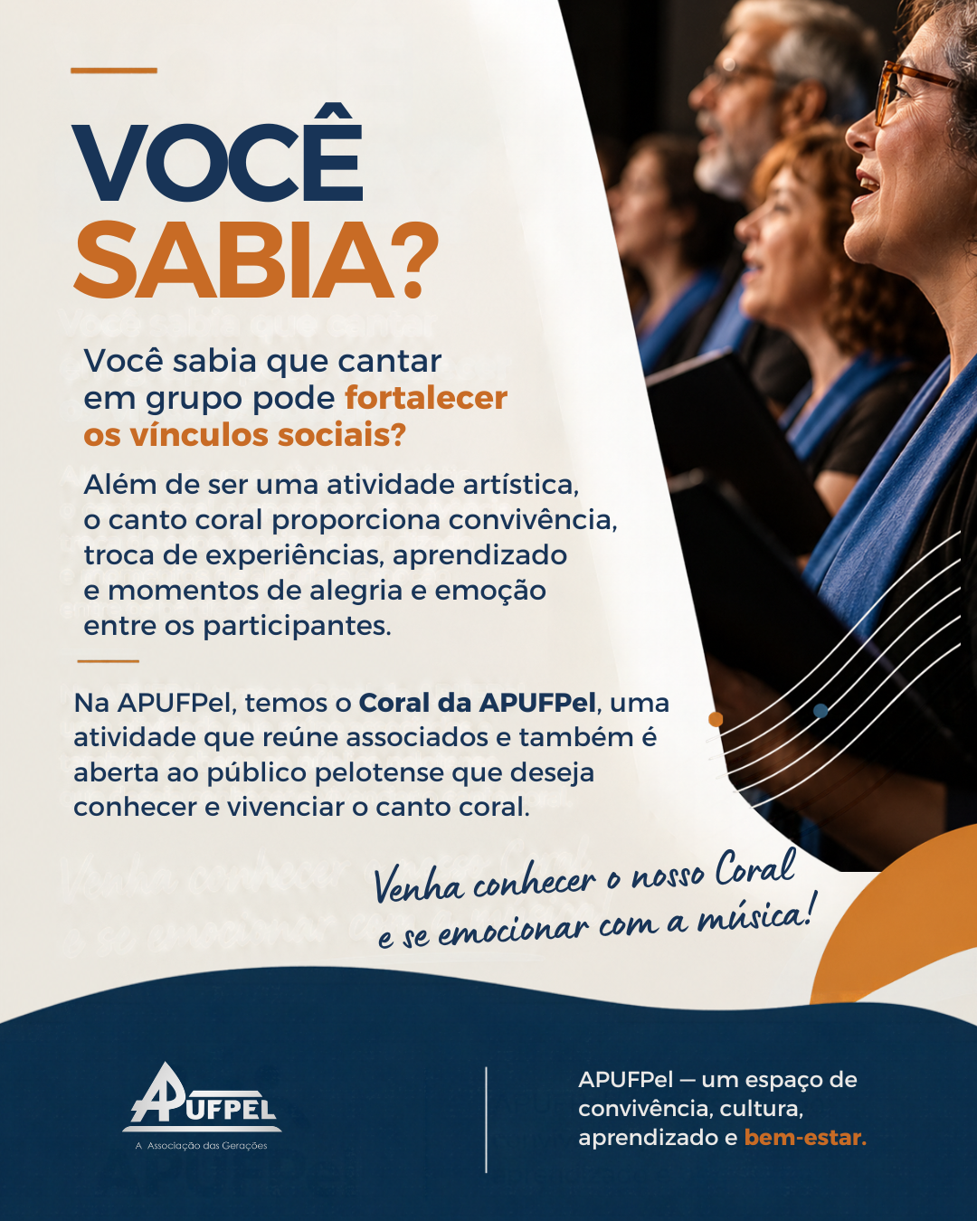 Você sabia? Cantar em grupo pode fortalecer os vínculos sociais - APUFPEL