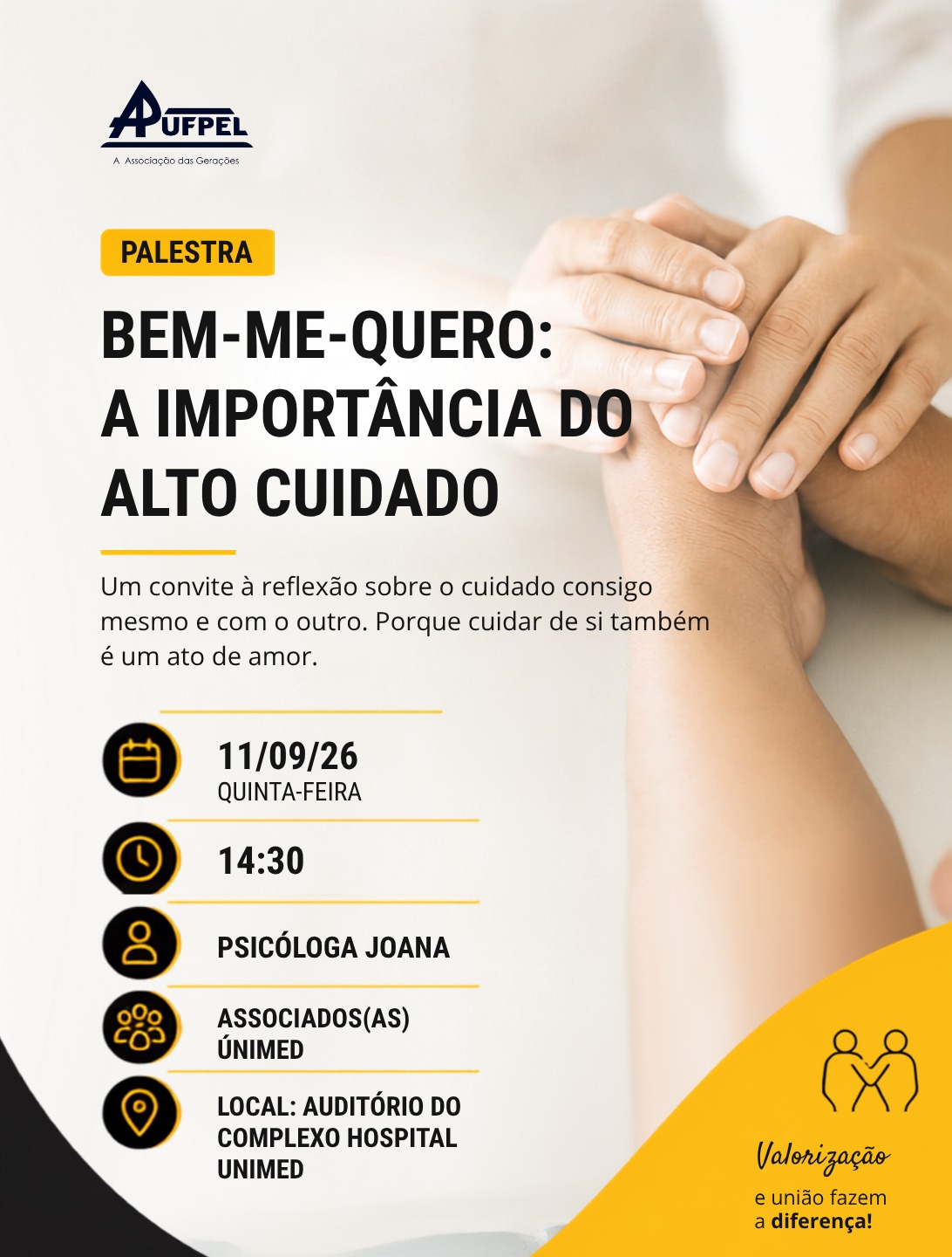 APUFPel promove palestra sobre autocuidado e bem-estar - APUFPEL
