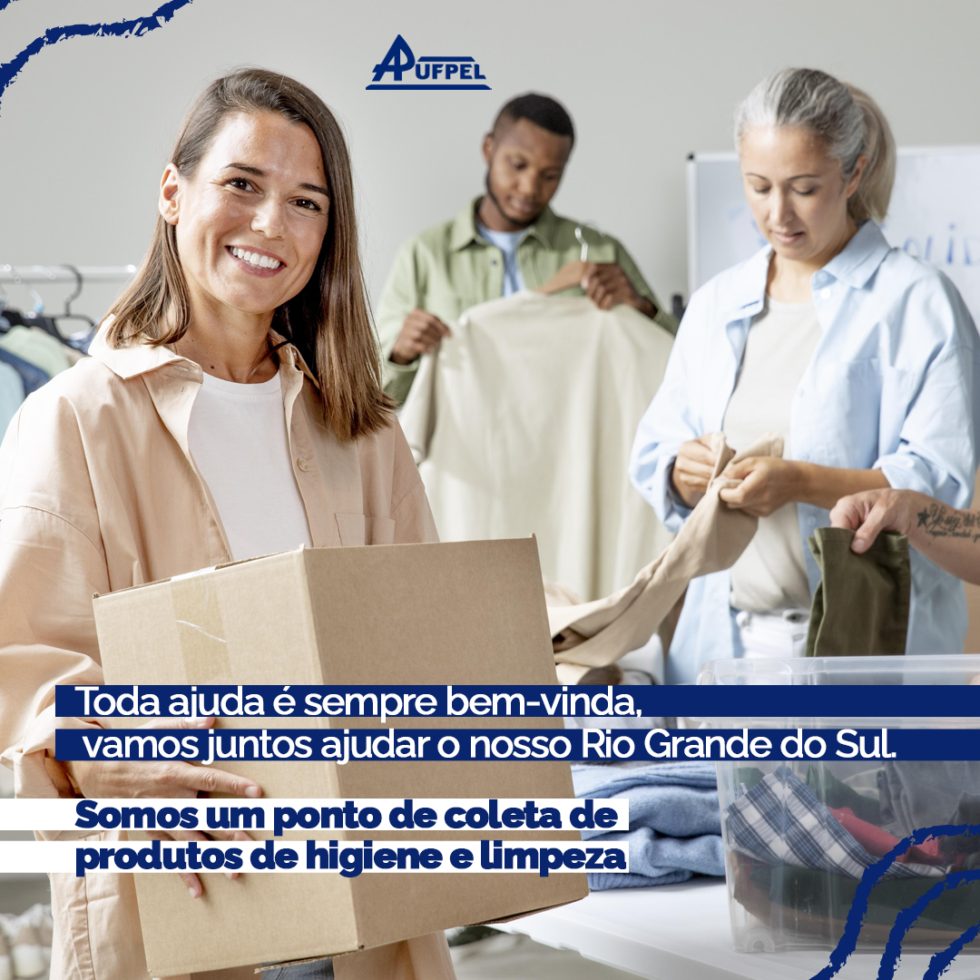 Somos ponto de coleta de doações - APUFPEL