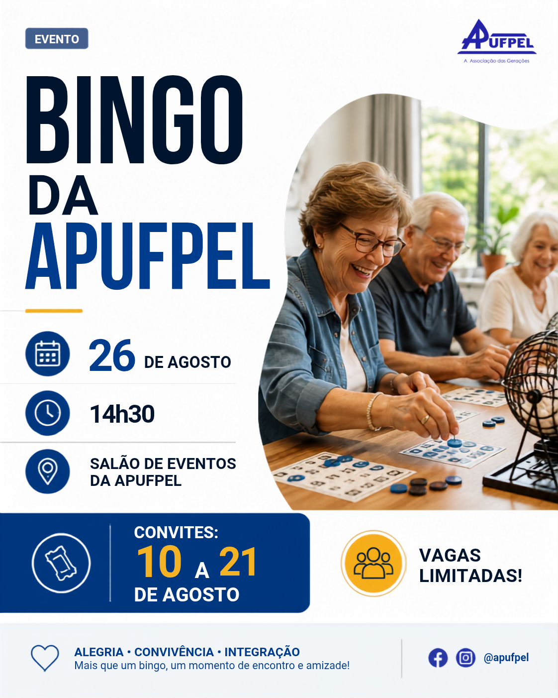 APUFPEL PROMOVE SEU PRIMEIRO BINGO PARA ASSOCIADOS - APUFPEL
