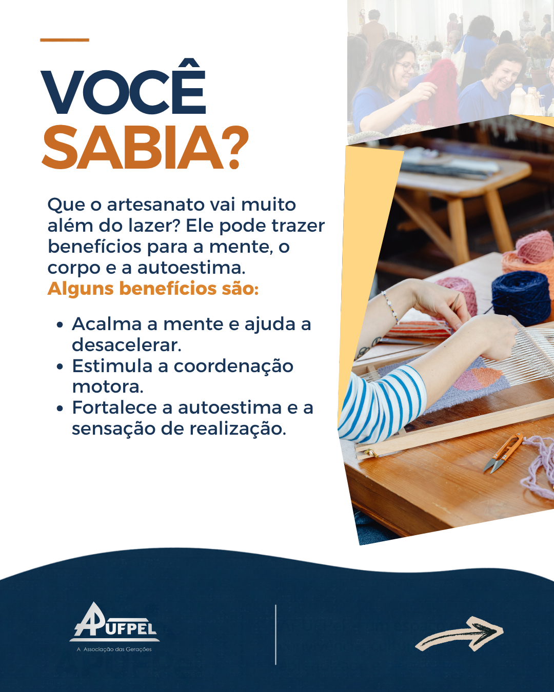 Artesanato: criatividade, convivência e bem-estar no Grupo Prosseguir da APUFPel - APUFPEL