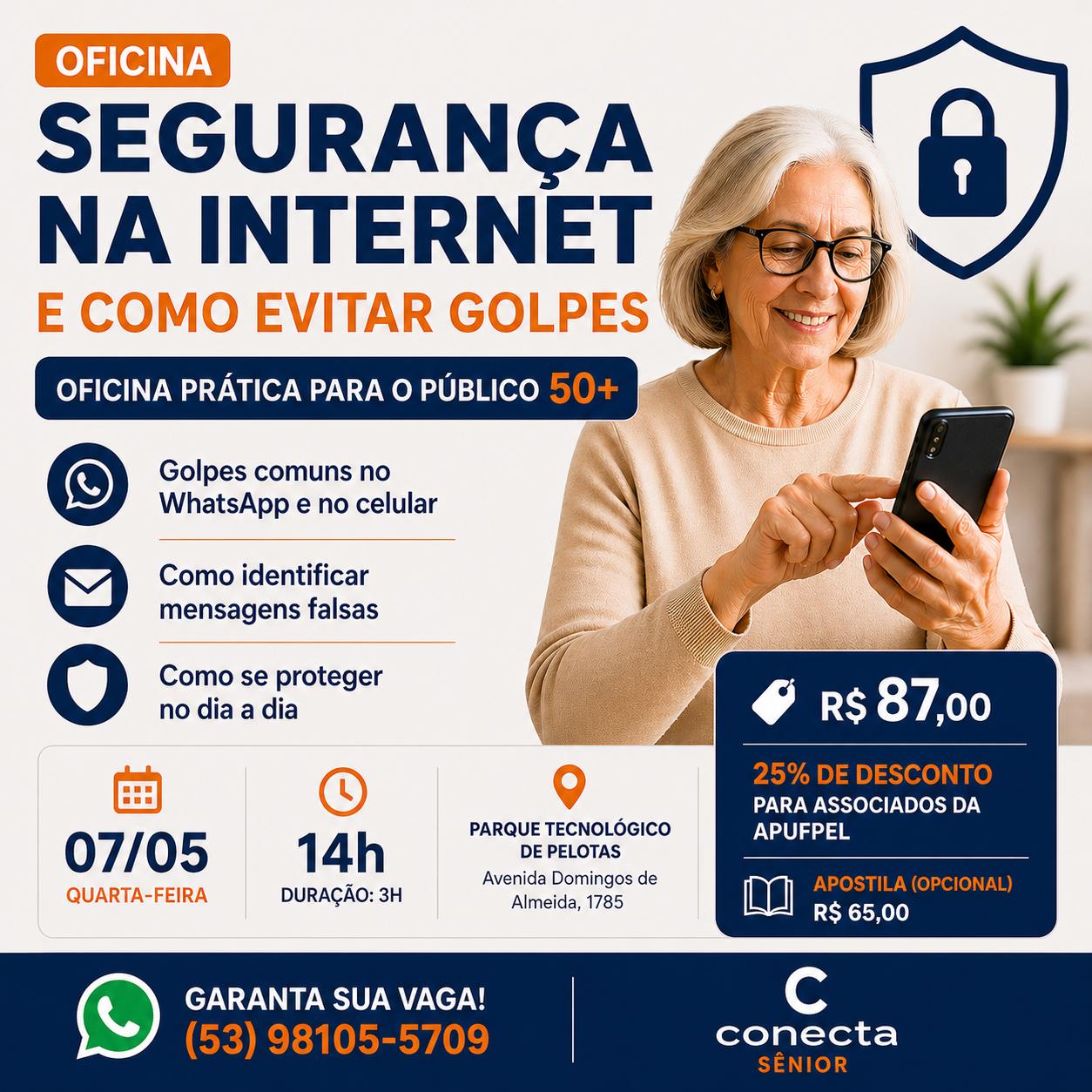 OFICINA SEGURANÇA NA INTERNET E COMO EVITAR GOLPES - APUFPEL