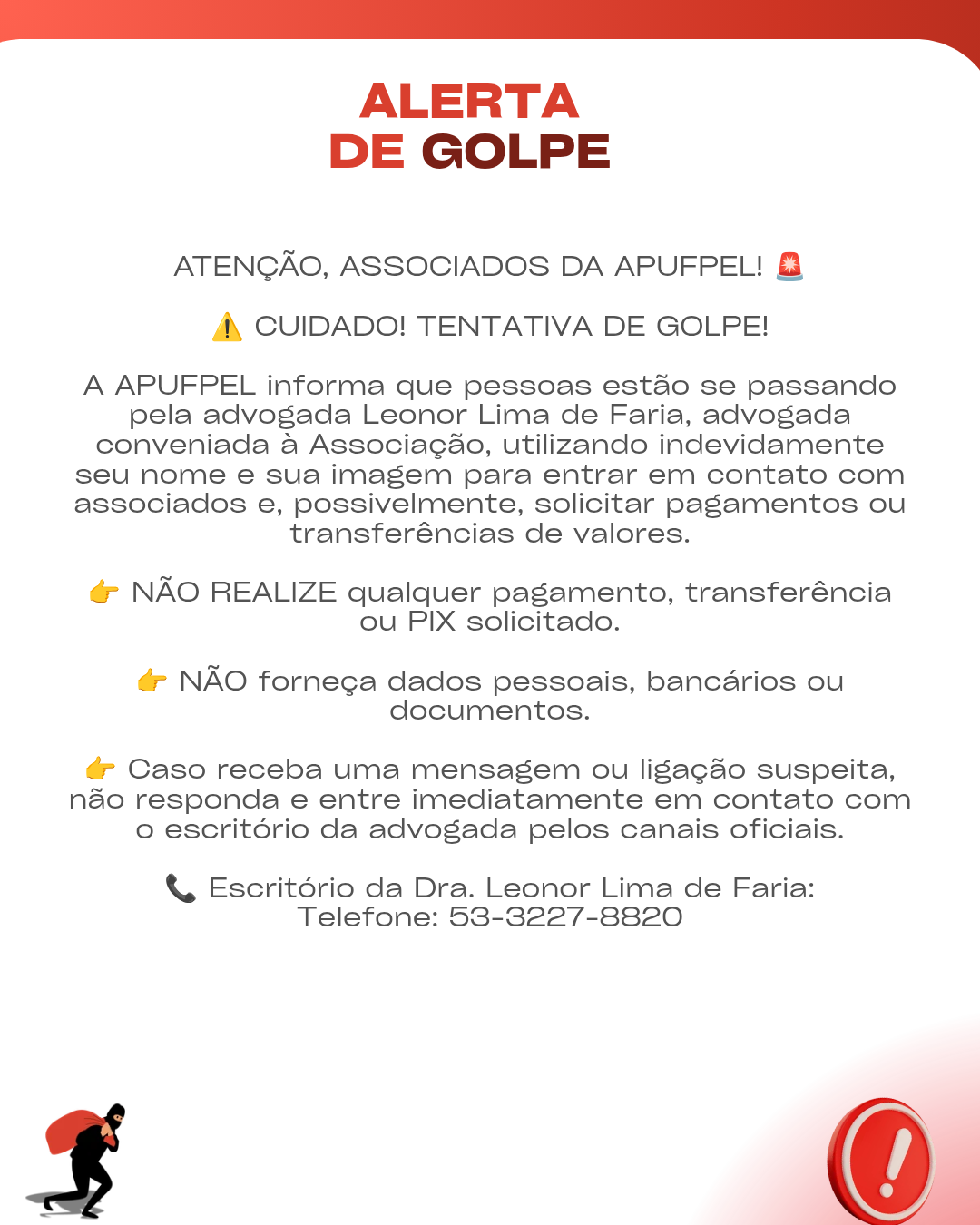 Alerta de golpe  - APUFPEL