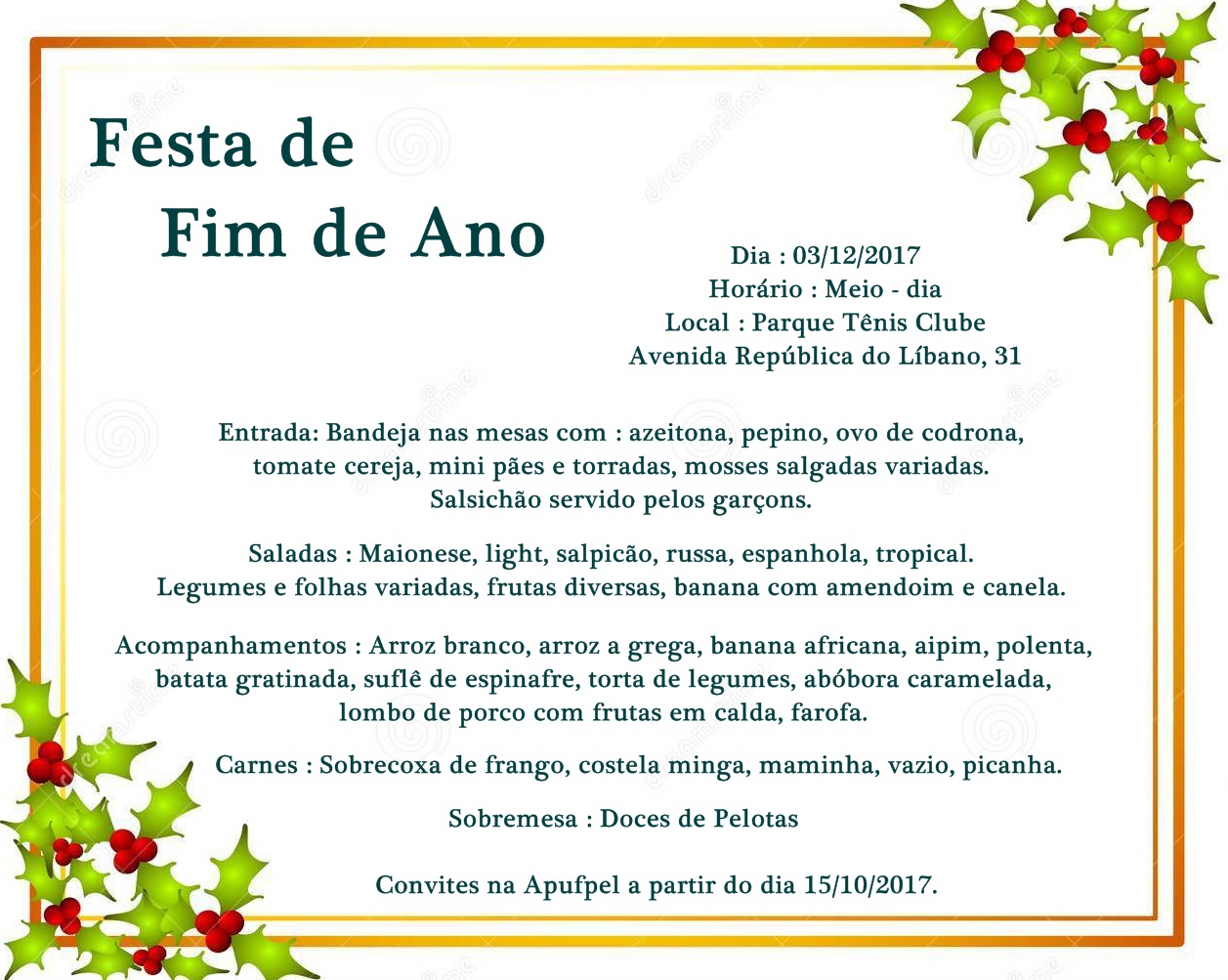 Festa De Fim De Ano - APUFPEL