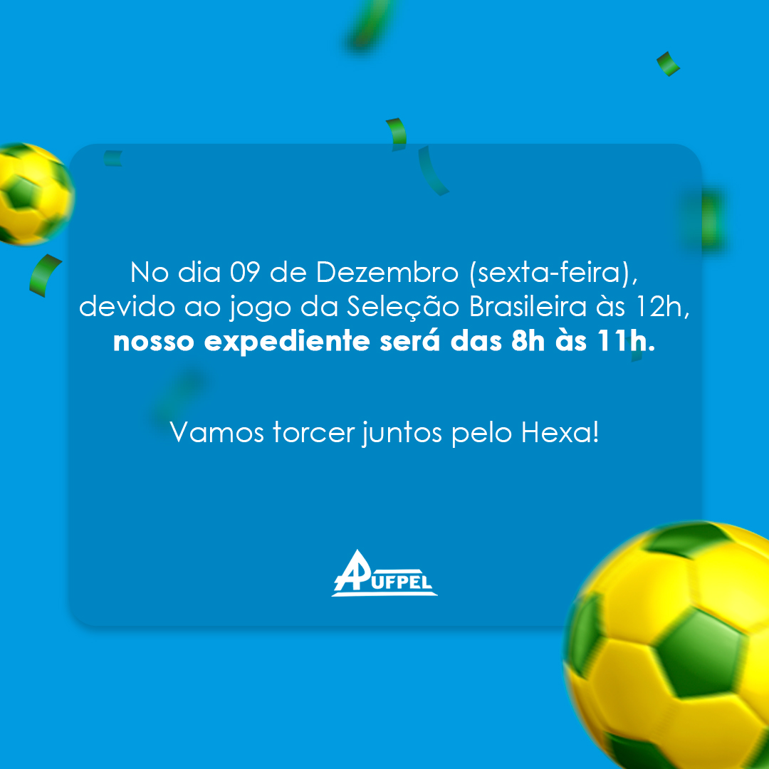 Horário de funcionamento 09/12 - APUFPEL